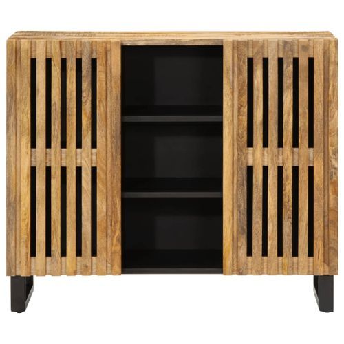 Buffet 90x34x75 cm bois de manguier massif brut - Photo n°2; ?>