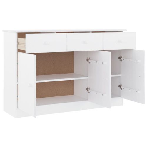 Buffet ALTA blanc 112x35x73 cm bois massif de pin - Photo n°3; ?>