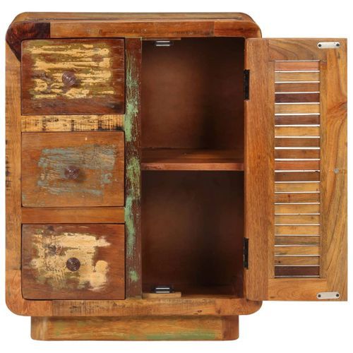 Buffet avec 3 tiroirs 55x30x70 cm bois de récupération massif - Photo n°3; ?>