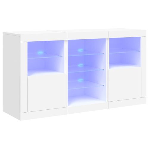 Buffet avec lumières LED blanc 123x37x67 cm - Photo n°2; ?>