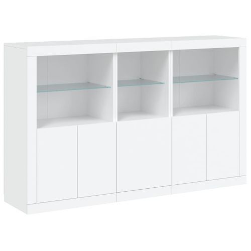 Buffet avec lumières LED blanc 162x37x100 cm - Photo n°3; ?>