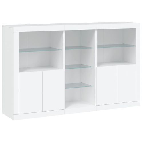 Buffet avec lumières LED blanc 162x37x100 cm - Photo n°3; ?>