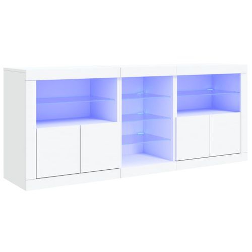 Buffet avec lumières LED blanc 162x37x67 cm - Photo n°2; ?>