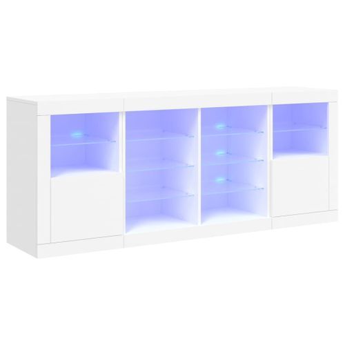 Buffet avec lumières LED blanc 163x37x67 cm - Photo n°2; ?>