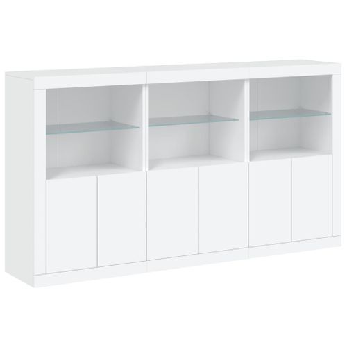 Buffet avec lumières LED blanc 181,5x37x100 cm - Photo n°3; ?>