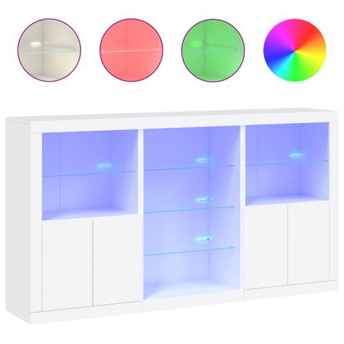 Buffet avec lumières LED blanc 181,5x37x100 cm - Photo n°2; ?>