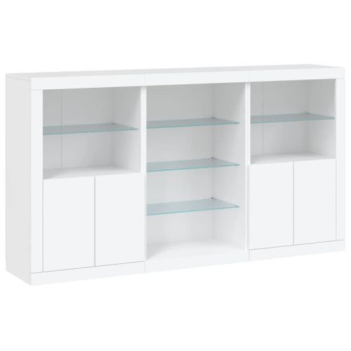 Buffet avec lumières LED blanc 181,5x37x100 cm - Photo n°3; ?>