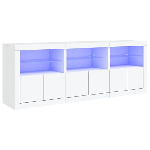 Buffet avec lumières LED blanc 181,5x37x67 cm - Photo n°2; ?>