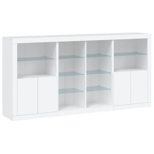 Buffet avec lumières LED blanc 202x37x100 cm - Photo n°3; ?>