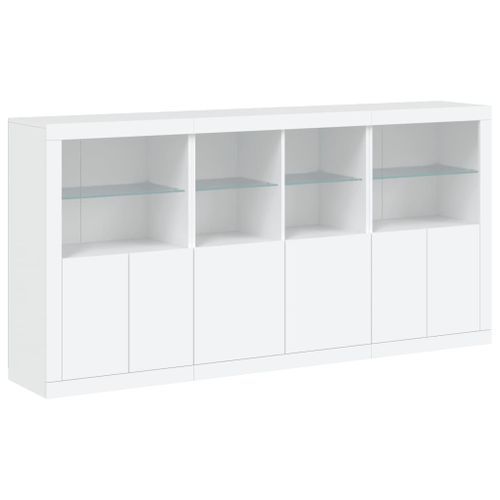 Buffet avec lumières LED blanc 202x37x100 cm - Photo n°3; ?>