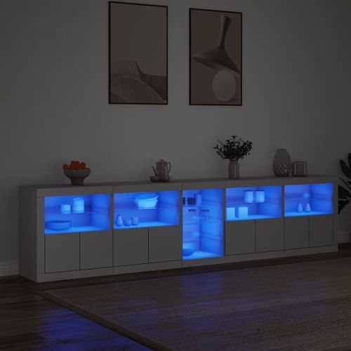 Buffet avec lumières LED blanc 283x37x67 cm - Photo n°3; ?>