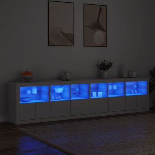 Buffet avec lumières LED blanc 283x37x67 cm - Photo n°3; ?>