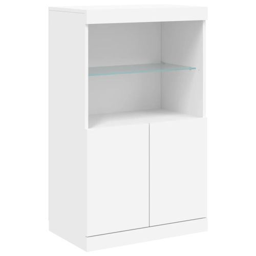 Buffet avec lumières LED blanc 60,5x37x100 cm - Photo n°3; ?>