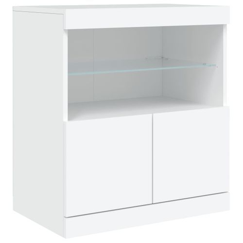 Buffet avec lumières LED blanc 60x37x67 cm - Photo n°3; ?>