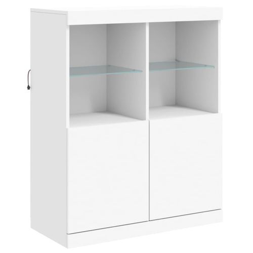 Buffet avec lumières LED blanc 81x37x100 cm - Photo n°3; ?>