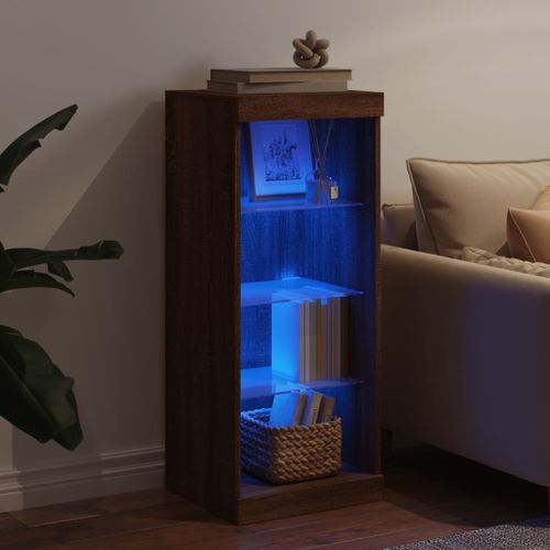 Buffet avec lumières LED chêne marron 41x37x100 cm - Photo n°3; ?>