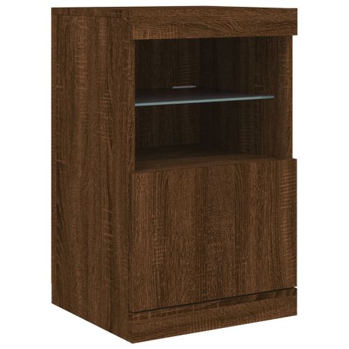 Buffet avec lumières LED chêne marron 41x37x67 cm - Photo n°3; ?>