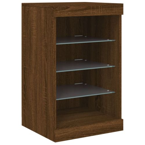 Buffet avec lumières LED chêne marron 41x37x67 cm - Photo n°3; ?>