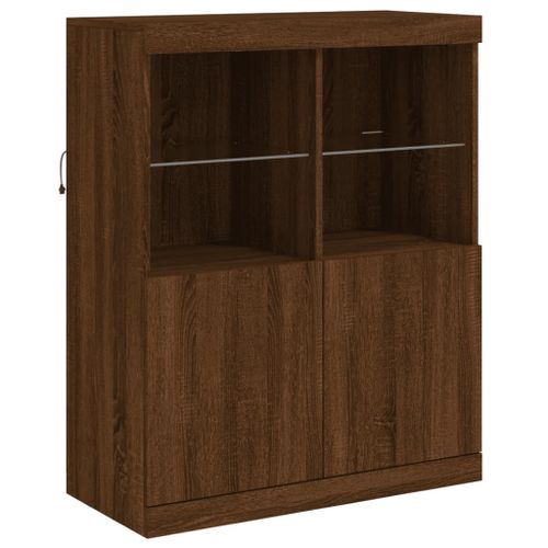 Buffet avec lumières LED chêne marron 81x37x100 cm - Photo n°3; ?>