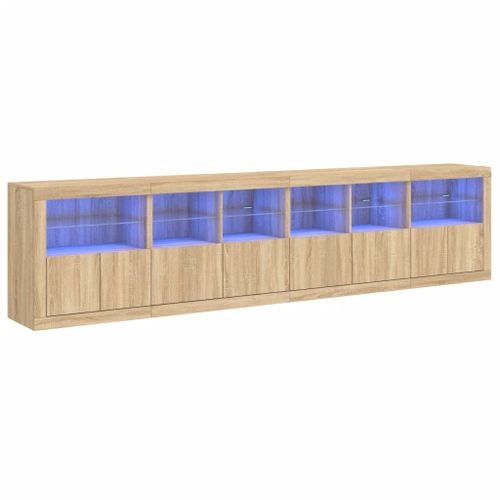 Buffet avec lumières LED chêne sonoma 283x37x67 cm - Photo n°2; ?>