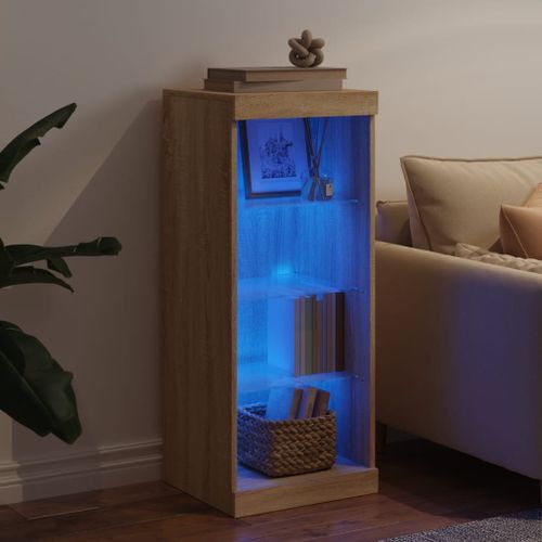 Buffet avec lumières LED chêne sonoma 41x37x100 cm - Photo n°3; ?>