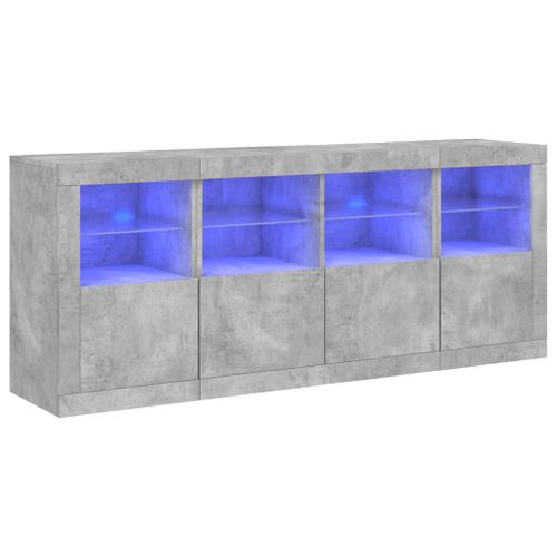 Buffet avec lumières LED gris béton 163x37x67 cm - Photo n°2; ?>