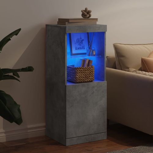 Buffet avec lumières LED gris béton 41x37x100 cm - Photo n°3; ?>