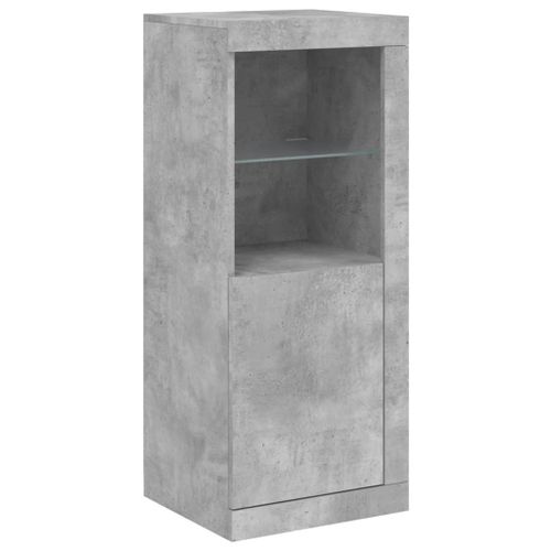 Buffet avec lumières LED gris béton 41x37x100 cm - Photo n°3; ?>