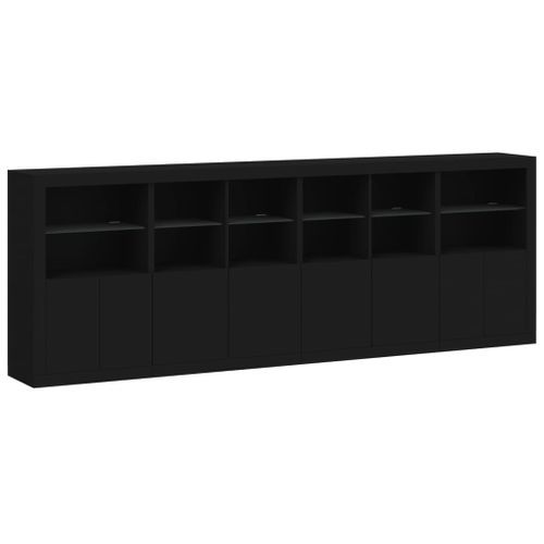 Buffet avec lumières LED noir 283x37x100 cm - Photo n°3; ?>