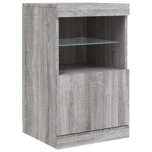 Buffet avec lumières LED sonoma gris 41x37x67 cm - Photo n°3; ?>