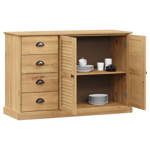 Buffet avec tiroirs VIGO 113x40x75 cm bois massif de pin - Photo n°3; ?>