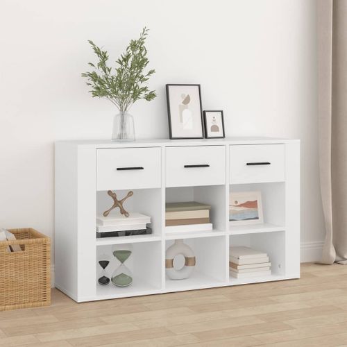 Buffet Blanc 100x30x59,5 cm Bois d'ingénierie - Photo n°2; ?>