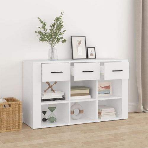 Buffet Blanc 100x30x59,5 cm Bois d'ingénierie - Photo n°3; ?>