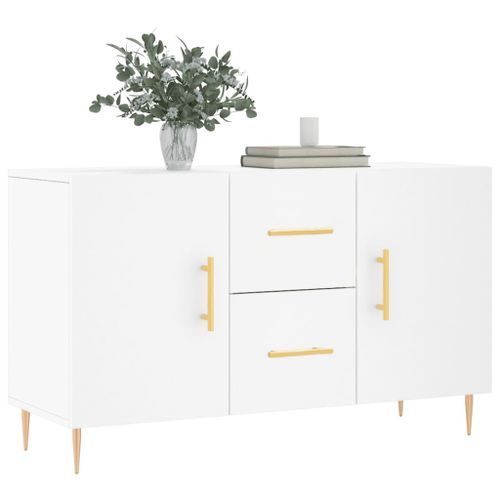 Buffet blanc 100x36x60 cm bois d'ingénierie - Photo n°3; ?>