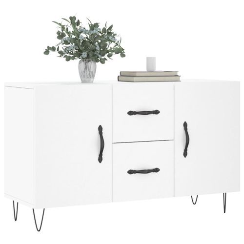 Buffet blanc 100x36x60 cm bois d'ingénierie - Photo n°3; ?>