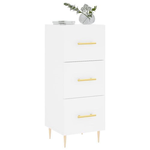 Buffet blanc 34,5x34x90 cm bois d'ingénierie - Photo n°3; ?>