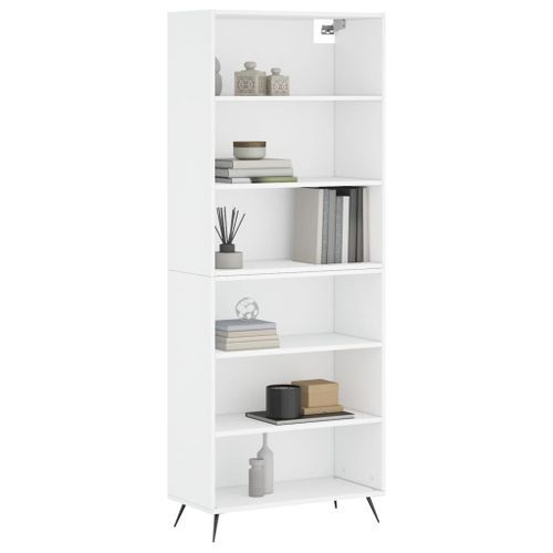 Buffet blanc 69,5x32,5x180 cm bois d'ingénierie - Photo n°3; ?>