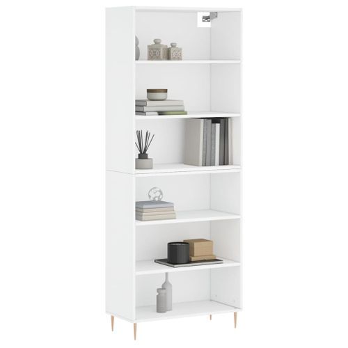 Buffet blanc 69,5x32,5x180 cm bois d'ingénierie - Photo n°3; ?>