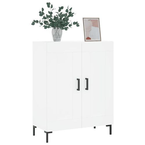 Buffet blanc 69,5x34x90 cm bois d'ingénierie - Photo n°3; ?>