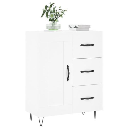 Buffet blanc 69,5x34x90 cm bois d'ingénierie - Photo n°3; ?>