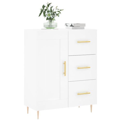 Buffet blanc 69,5x34x90 cm bois d'ingénierie - Photo n°3; ?>