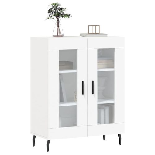 Buffet blanc 69,5x34x90 cm bois d'ingénierie - Photo n°3; ?>