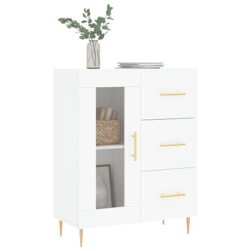 Buffet blanc 69,5x34x90 cm bois d'ingénierie - Photo n°3; ?>