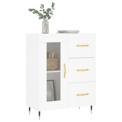 Buffet blanc 69,5x34x90 cm bois d'ingénierie - Photo n°3; ?>