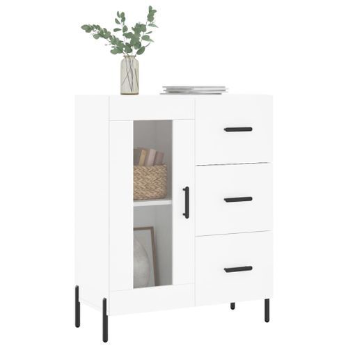 Buffet blanc 69,5x34x90 cm bois d'ingénierie - Photo n°3; ?>