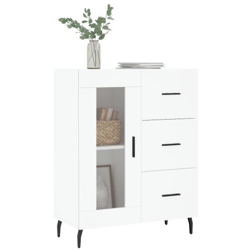 Buffet blanc 69,5x34x90 cm bois d'ingénierie - Photo n°3; ?>