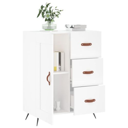 Buffet blanc 69,5x34x90 cm bois d'ingénierie - Photo n°3; ?>