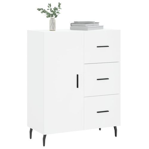 Buffet blanc 69,5x34x90 cm bois d'ingénierie - Photo n°3; ?>