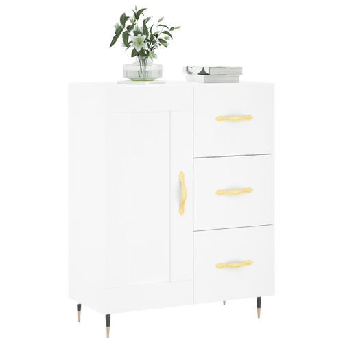 Buffet blanc 69,5x34x90 cm bois d'ingénierie - Photo n°3; ?>