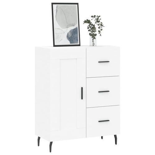 Buffet blanc 69,5x34x90 cm bois d'ingénierie - Photo n°3; ?>